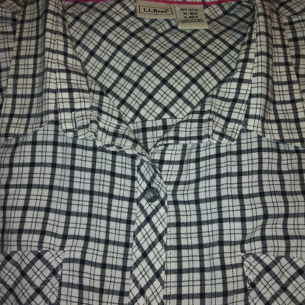 L.L. Bean Plaid Blouse Shirt